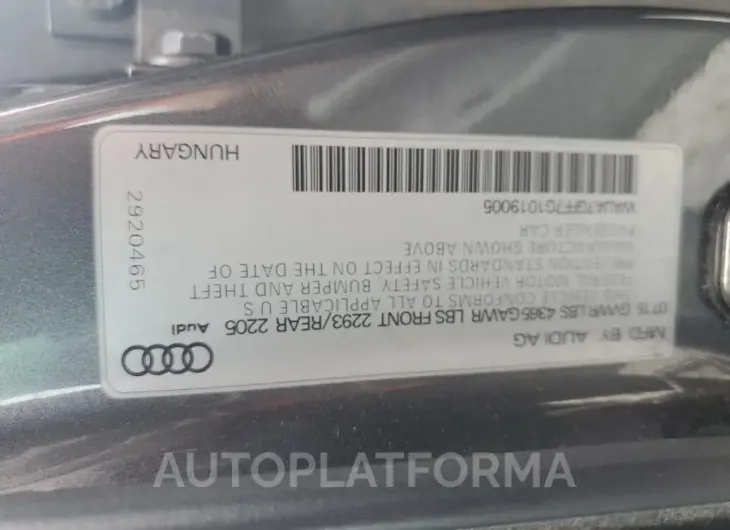 AUDI A3 PREMIUM 2016 vin WAUA7GFF7G1019005 from auto auction Copart