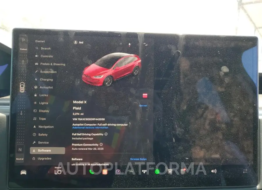 TESLA MODEL X 2024 vin 7SAXCBE63RF442058 from auto auction Copart