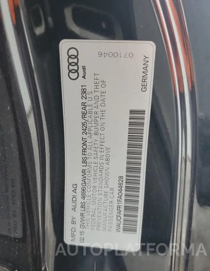 AUDI A5 PREMIUM 2015 vin WAUCFAFR1FA044628 from auto auction Copart