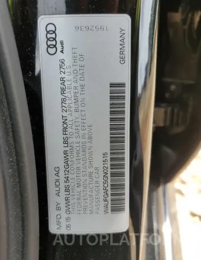 AUDI A6 PREMIUM 2016 vin WAUFGAFC5GN021515 from auto auction Copart