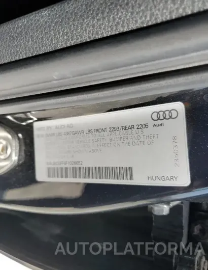 AUDI A3 PREMIUM 2015 vin WAUACGFF6F1026652 from auto auction Copart