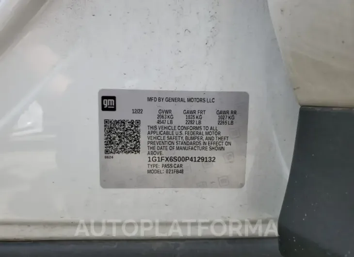 CHEVROLET BOLT EV 2L 2023 vin 1G1FX6S00P4129132 from auto auction Copart