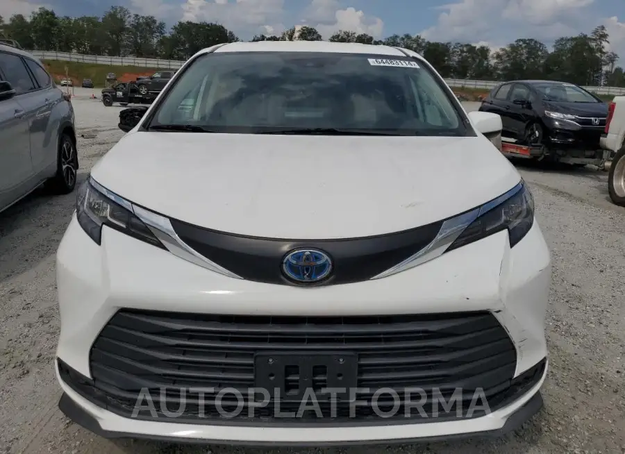 TOYOTA SIENNA LE 2022 vin 5TDKRKEC3NS116634 from auto auction Copart