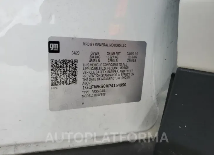 CHEVROLET BOLT EV 1L 2023 vin 1G1FW6S0XP4154090 from auto auction Copart