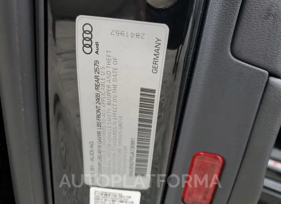 AUDI A5 PREMIUM 2018 vin WAUENCF55JA130991 from auto auction Copart