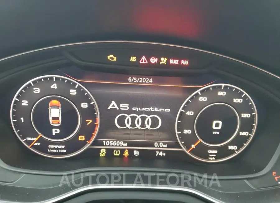 AUDI A5 PREMIUM 2018 vin WAUENCF55JA130991 from auto auction Copart