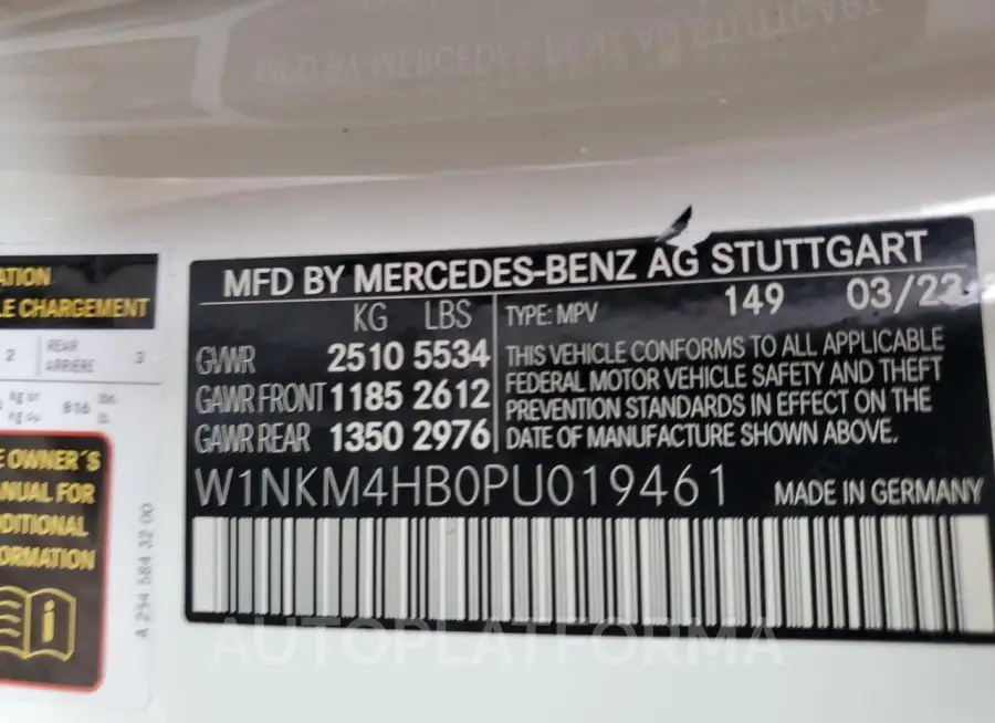 MERCEDES-BENZ GLC 300 4M 2023 vin W1NKM4HB0PU019461 from auto auction Copart