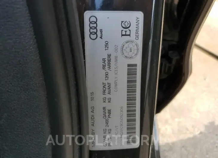 AUDI A6 PRESTIG 2016 vin WAUHGAFC9GN092306 from auto auction Copart