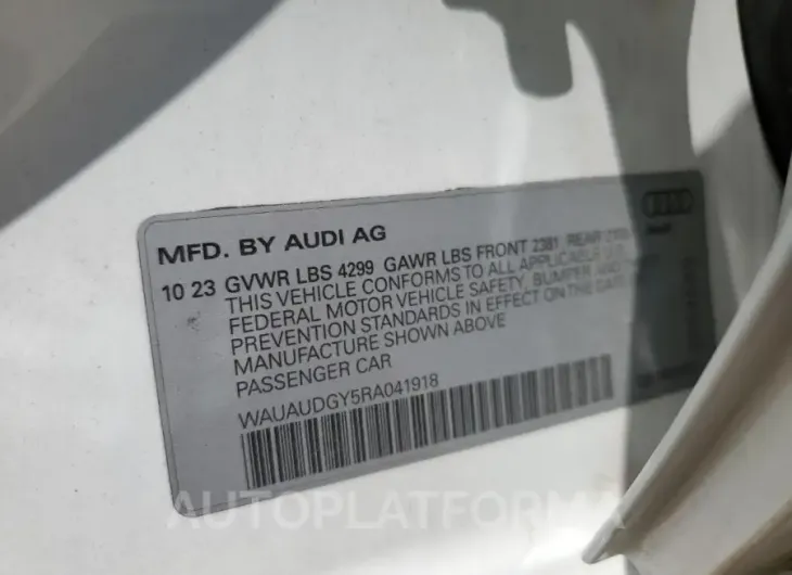 AUDI A3 PREMIUM 2024 vin WAUAUDGY5RA041918 from auto auction Copart