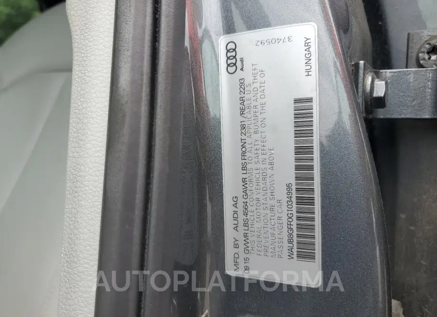 AUDI A3 PREMIUM 2016 vin WAUB8GFF0G1034995 from auto auction Copart