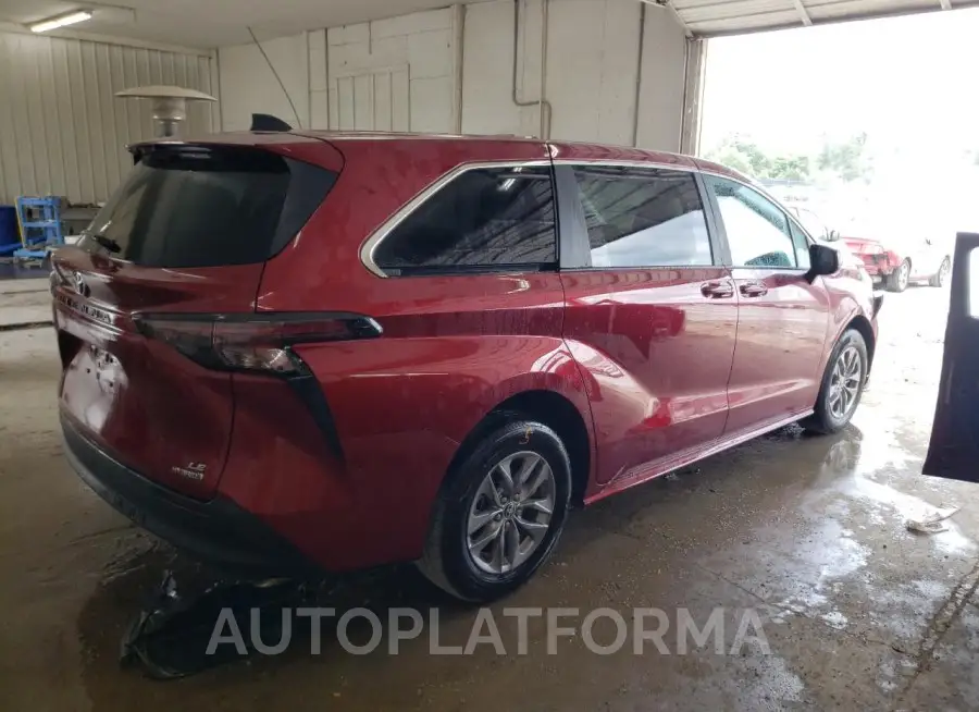 TOYOTA SIENNA LE 2024 vin 5TDKRKEC8RS188984 from auto auction Copart