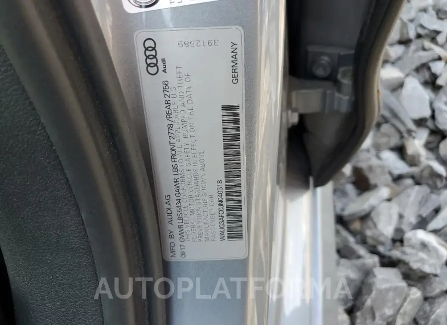 AUDI A6 PREMIUM 2018 vin WAUG3AFC0JN040318 from auto auction Copart