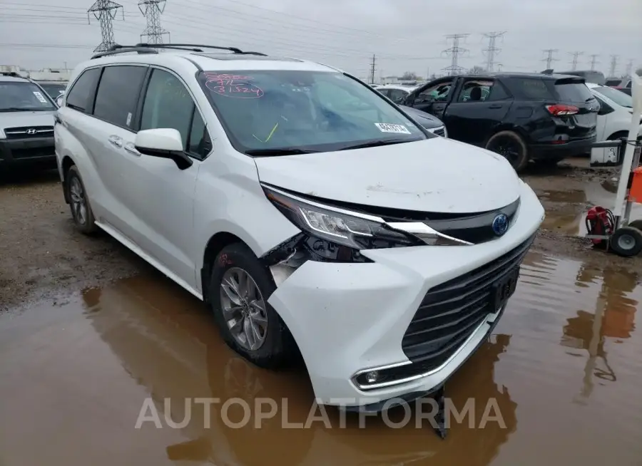 TOYOTA SIENNA XLE 2022 vin 5TDYRKEC3NS091521 from auto auction Copart