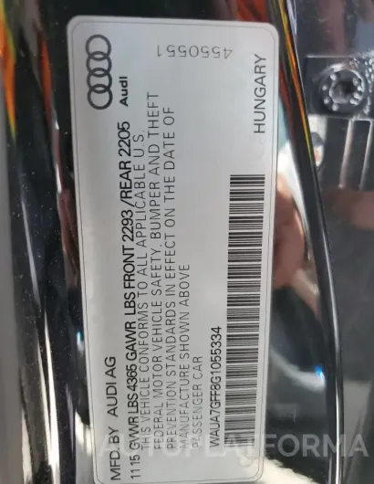 AUDI A3 PREMIUM 2016 vin WAUA7GFF8G1055334 from auto auction Copart