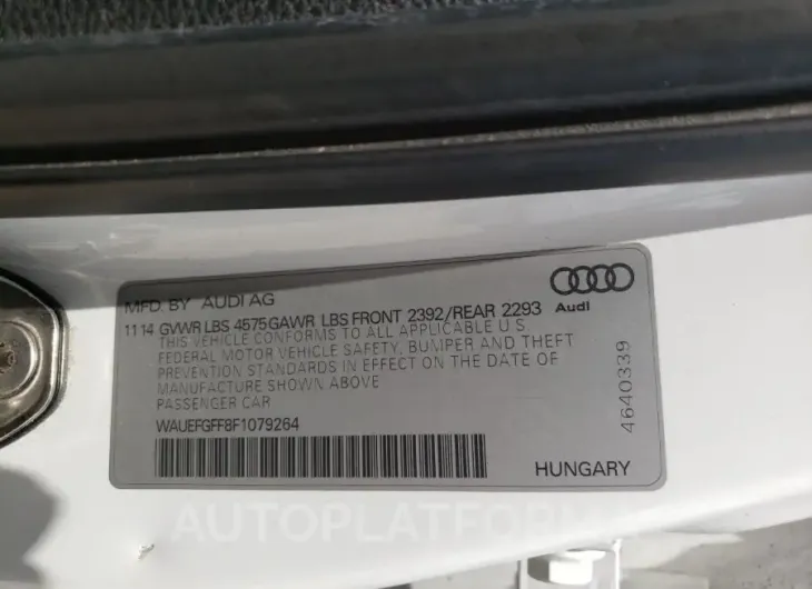 AUDI A3 PREMIUM 2015 vin WAUEFGFF8F1079264 from auto auction Copart