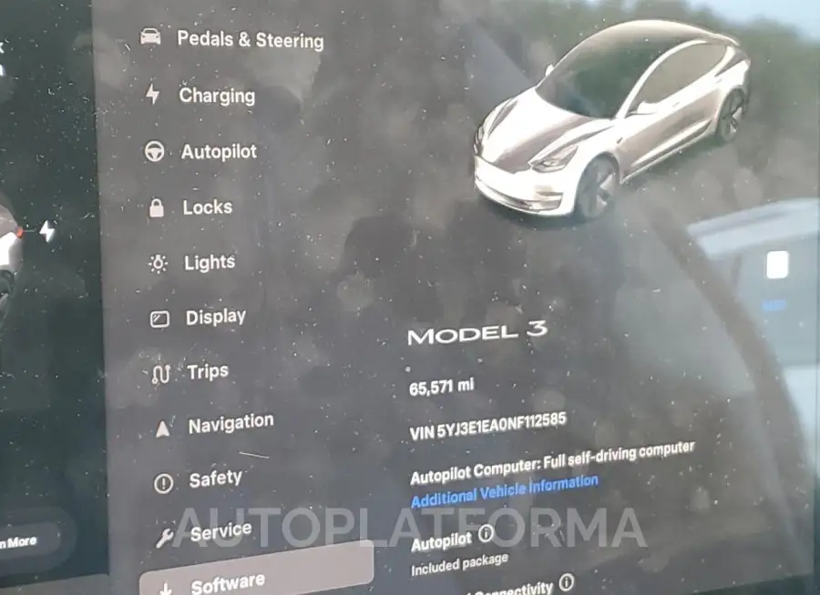 TESLA MODEL 3 2022 vin 5YJ3E1EA0NF112585 from auto auction Copart