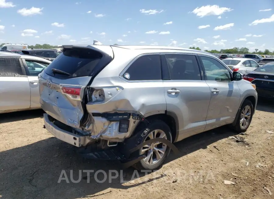 TOYOTA HIGHLANDER 2015 vin 5TDJKRFH4FS167306 from auto auction Copart