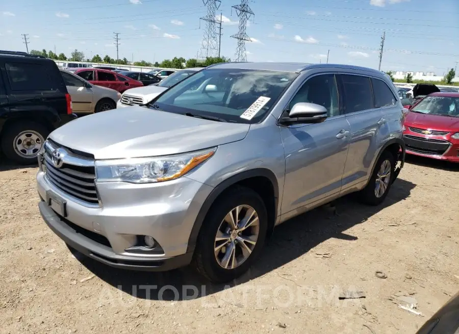 TOYOTA HIGHLANDER 2015 vin 5TDJKRFH4FS167306 from auto auction Copart