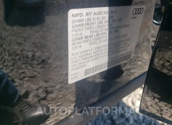 AUDI Q3 PREMIUM 2022 vin WA1AUCF34N1001059 from auto auction Copart