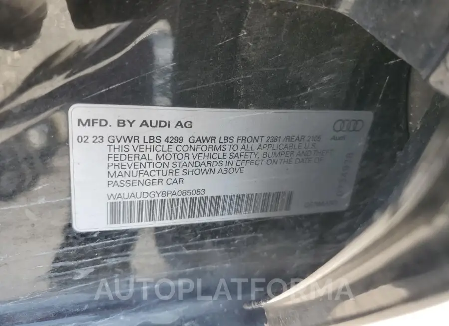 AUDI A3 PREMIUM 2023 vin WAUAUDGY8PA085053 from auto auction Copart