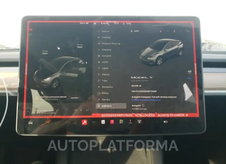 TESLA MODEL Y 2021 vin 5YJYGDEDXMF111020 from auto auction Copart