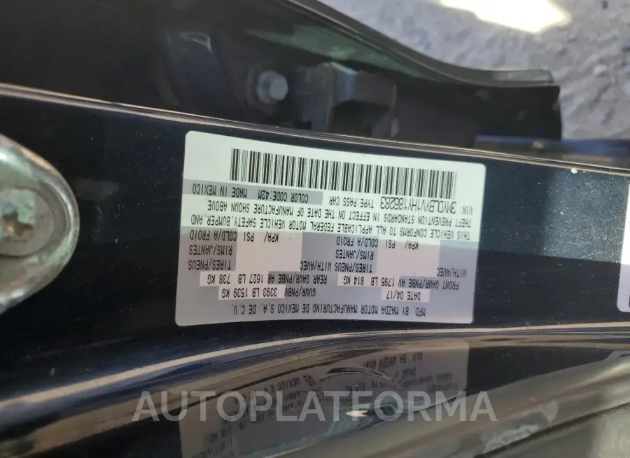 TOYOTA YARIS IA 2017 vin 3MYDLBYV1HY186283 from auto auction Copart