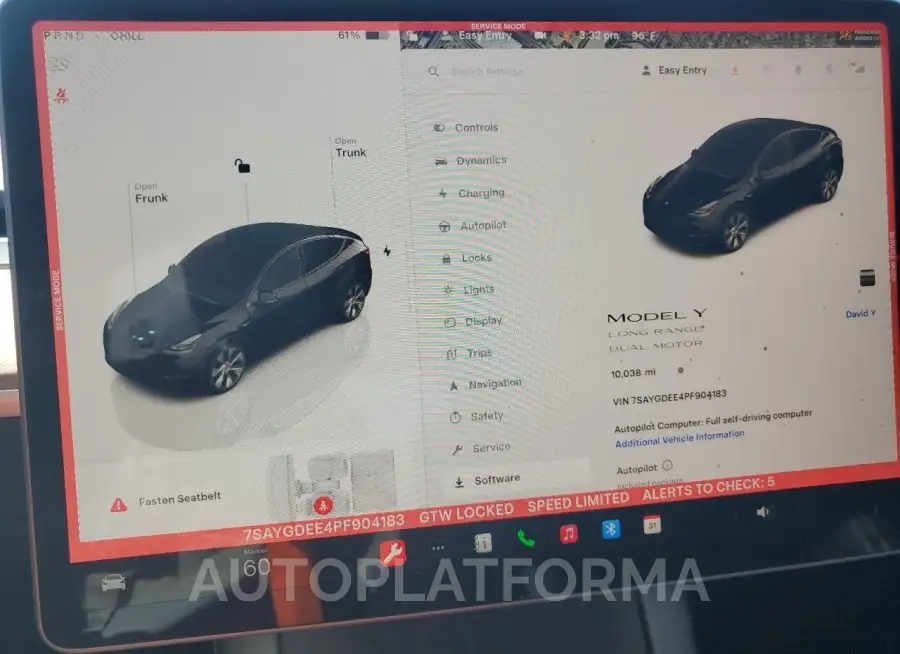 TESLA MODEL Y 2023 vin 7SAYGDEE4PF904183 from auto auction Copart