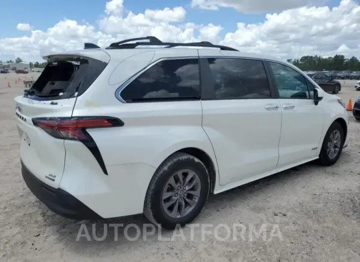 TOYOTA SIENNA XLE 2021 vin 5TDYRKEC9MS008446 from auto auction Copart