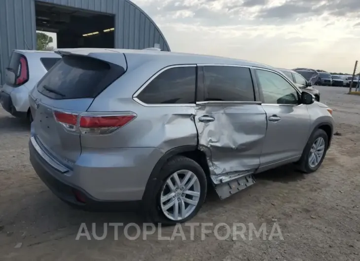 TOYOTA HIGHLANDER 2015 vin 5TDBKRFH9FS122012 from auto auction Copart