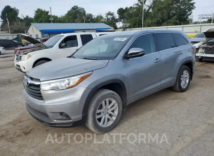 TOYOTA HIGHLANDER 2015 vin 5TDBKRFH9FS122012 from auto auction Copart