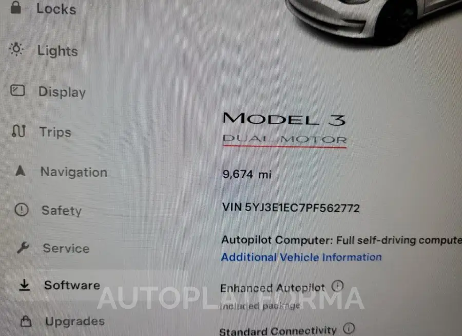 TESLA MODEL 3 2023 vin 5YJ3E1EC7PF562772 from auto auction Copart