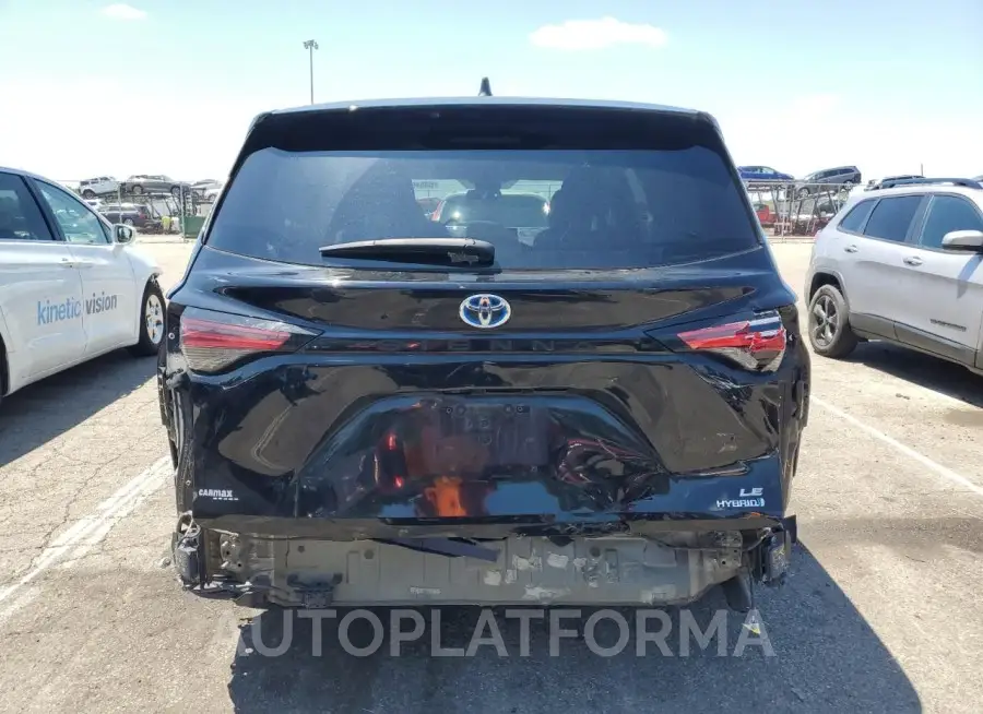 TOYOTA SIENNA LE 2022 vin 5TDKRKEC5NS107241 from auto auction Copart