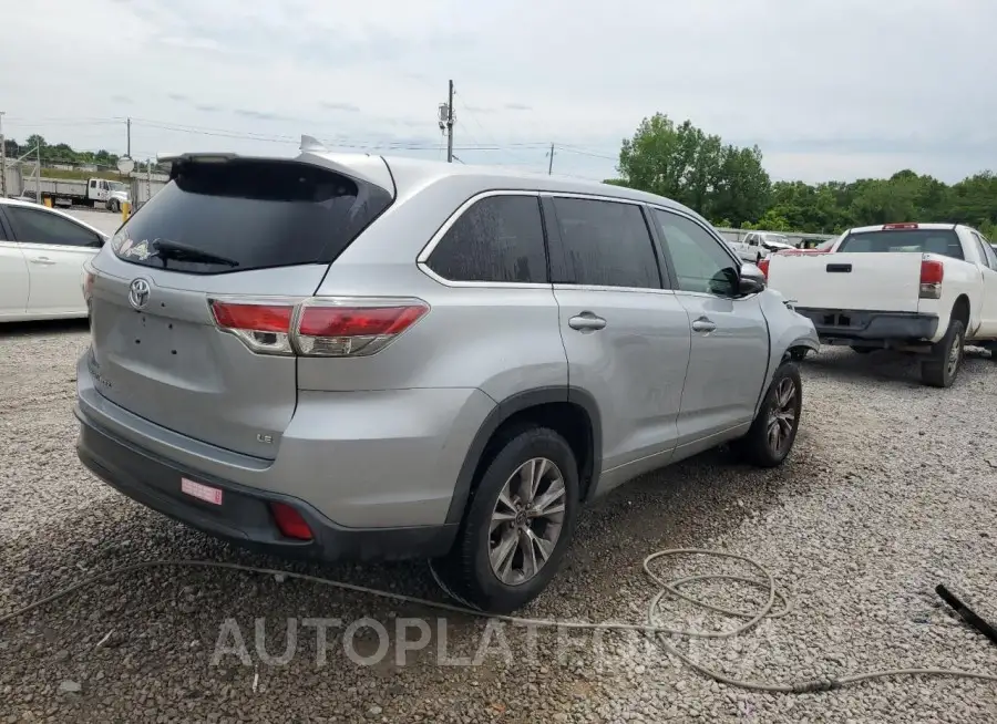 TOYOTA HIGHLANDER 2016 vin 5TDZKRFH0GS133948 from auto auction Copart