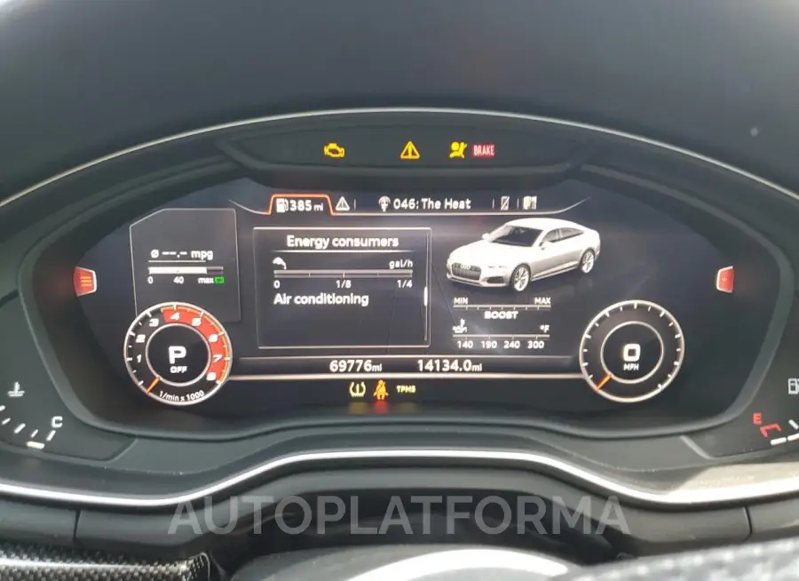 AUDI S5 PRESTIG 2018 vin WAUC4CF58JA080808 from auto auction Copart