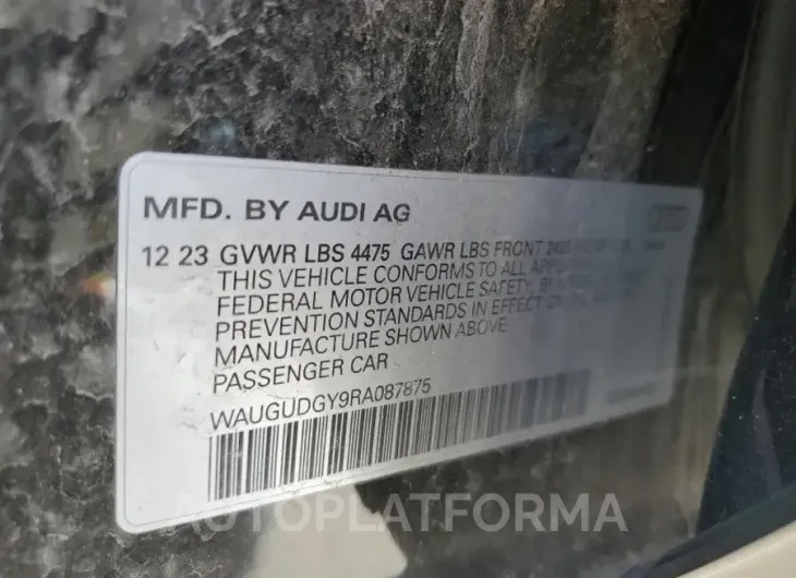 AUDI A3 PREMIUM 2024 vin WAUGUDGY9RA087875 from auto auction Copart