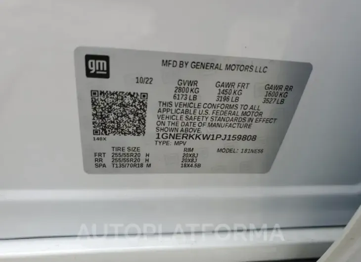 CHEVROLET TRAVERSE P 2023 vin 1GNERKKW1PJ159808 from auto auction Copart