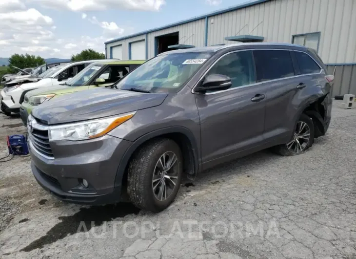 TOYOTA HIGHLANDER 2016 vin 5TDJKRFH0GS345441 from auto auction Copart