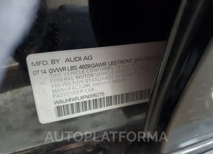 AUDI A4 PREMIUM 2015 vin WAUHFAFLXFN006275 from auto auction Copart