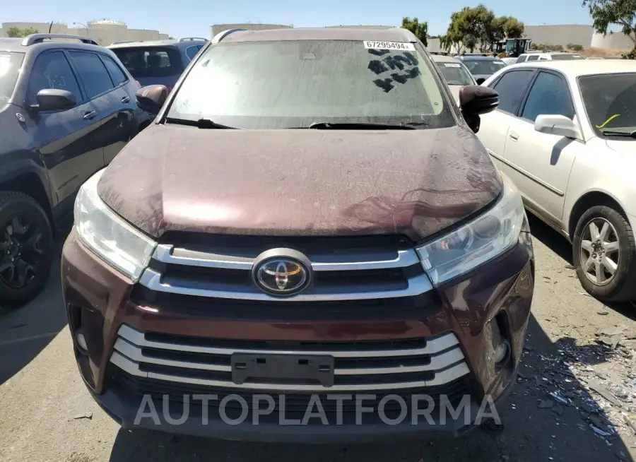 TOYOTA HIGHLANDER 2019 vin 5TDKZRFH1KS309086 from auto auction Copart