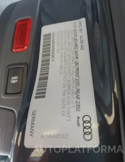 AUDI A4 PREMIUM 2017 vin WAULNAF49HN043617 from auto auction Copart