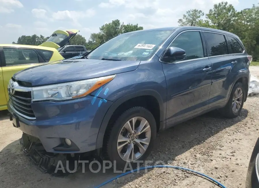 TOYOTA HIGHLANDER 2016 vin 5TDBKRFH5GS245016 from auto auction Copart