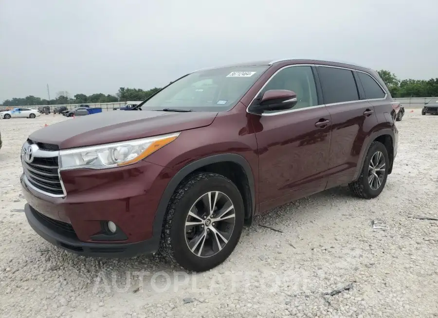 TOYOTA HIGHLANDER 2016 vin 5TDJKRFH5GS311012 from auto auction Copart