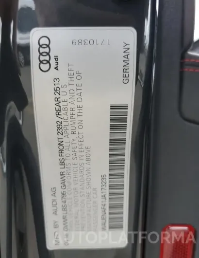 AUDI A4 PREMIUM 2018 vin WAUENAF41JA173235 from auto auction Copart