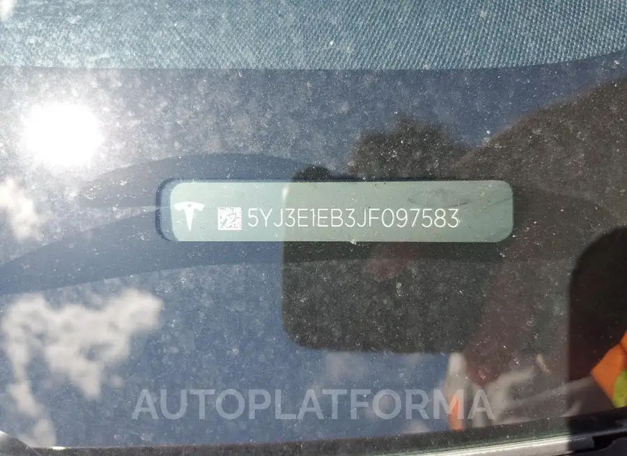 TESLA MODEL 3 2018 vin 5YJ3E1EB3JF097583 from auto auction Copart