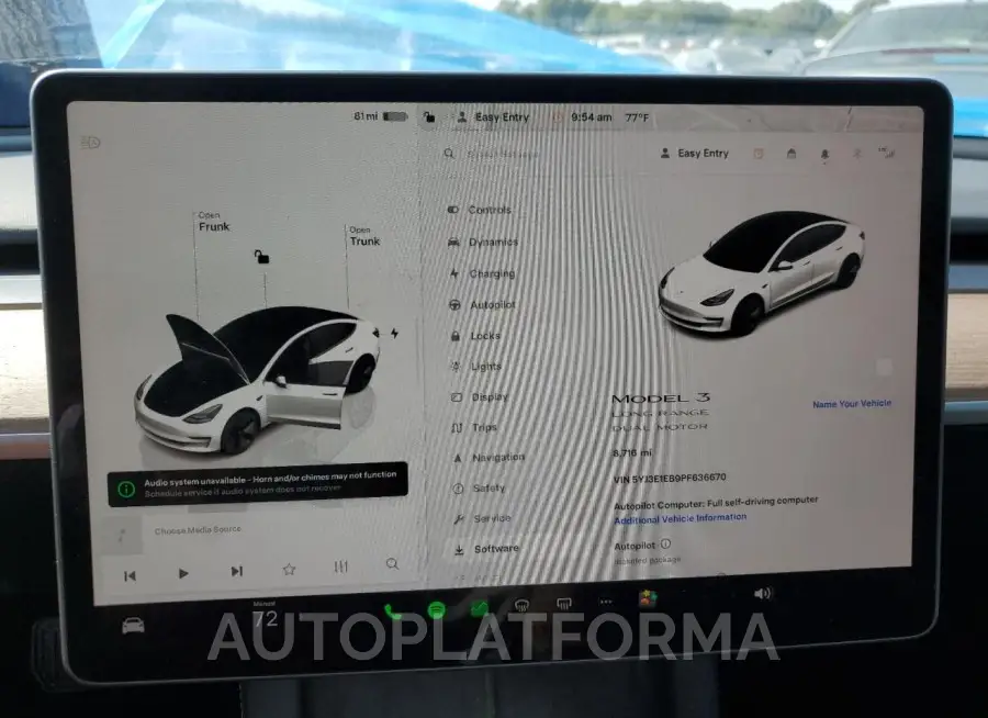 TESLA MODEL 3 2023 vin 5YJ3E1EB9PF636670 from auto auction Copart