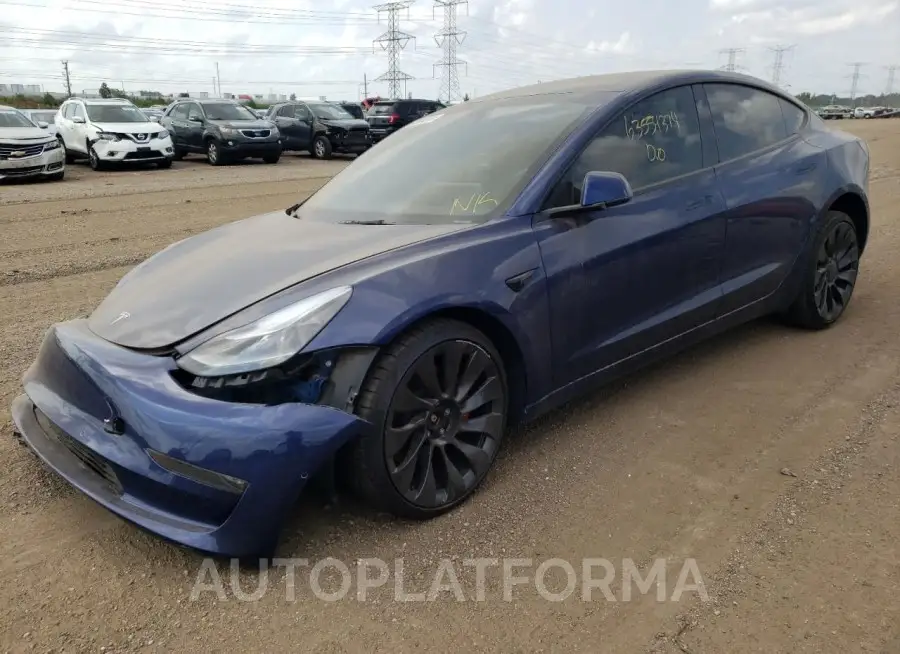 TESLA MODEL 3 2022 vin 5YJ3E1ECXNF125281 from auto auction Copart