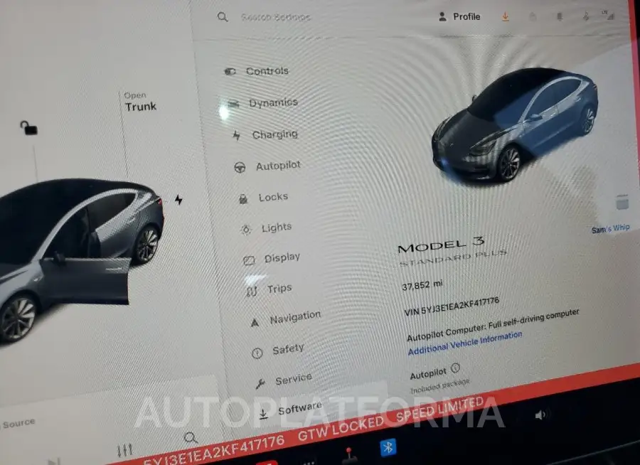 TESLA MODEL 3 2019 vin 5YJ3E1EA2KF417176 from auto auction Copart