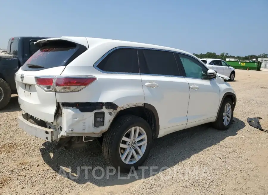 TOYOTA HIGHLANDER 2016 vin 5TDZKRFH4GS165737 from auto auction Copart