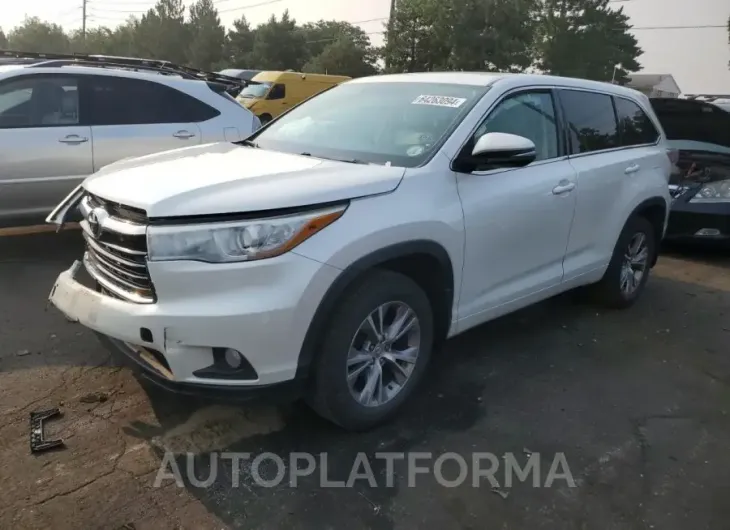 TOYOTA HIGHLANDER 2015 vin 5TDBKRFH6FS186508 from auto auction Copart