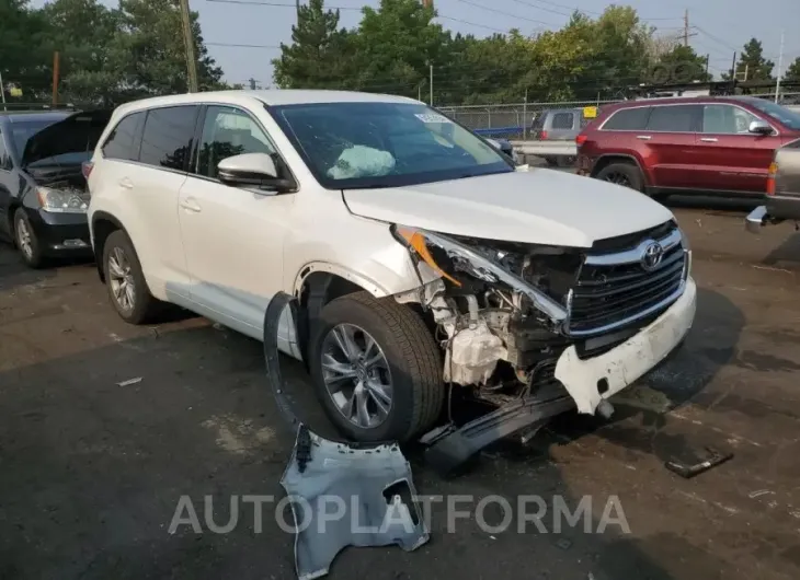 TOYOTA HIGHLANDER 2015 vin 5TDBKRFH6FS186508 from auto auction Copart